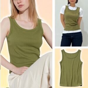 NWT UNIQLO Women's Soft Ribbed Tank Top Sz XS Olive